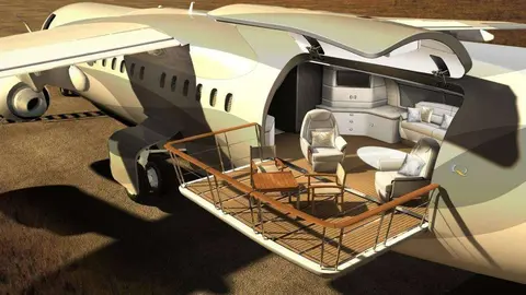 La terraza del avión caravana.