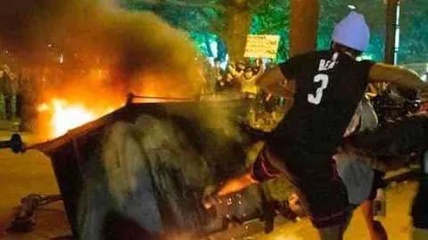 Una imagen de Twitter de las protestas en Estados Unidos.