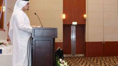 El jeque Abdulla bin Mohamed Al Hamed, presidente del Departamento de Salud de Abu Dhabi, durante un acto. (WAM)