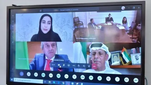 Reunión 'online' bilateral entre Emiratos Árabes y Colombia. (Fuente externa)