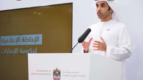 El portavoz de Autoridad de Manejo de Crisis de EAU, Saif Dhaheri. (WAM)