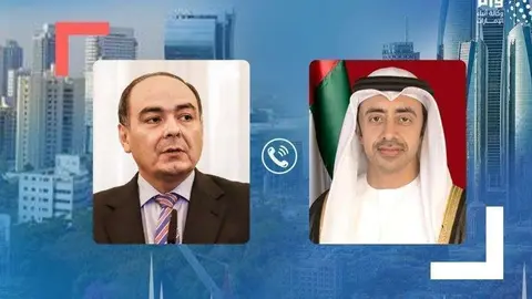 Los ministros de Exteriores de Emiratos Árabes y Paraguay. (WAM)