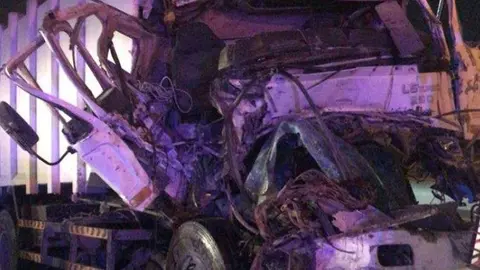 La Policía de Dubai difundió esta imagen del accidente.