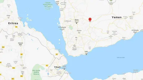 Localización en Google Maps de Marib en Yemen.