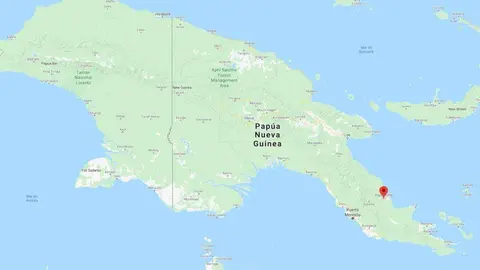 Localización de Popondetta en Papúa Nueva Guinea, punto donde se ha localizado el epicentro del terremoto. (Google Maps)
