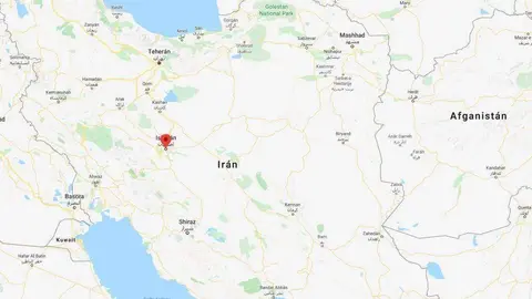 Localización de Isfahán en Irán. (Google Maps)