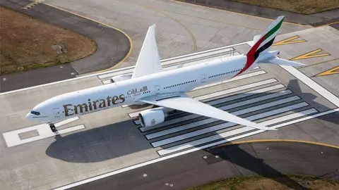 Avión de Emirates en el Aeropuerto Internacional de Dubai. (Emirates Airline)