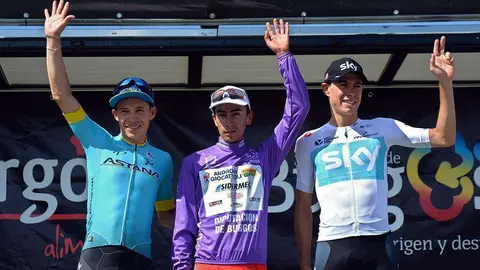 David de la Cruz -en el centro- estará con el equipo de Emiratos Árabes en la Vuelta a Burgos. (UAE Team Emirates)