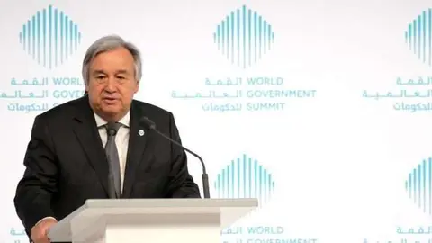 Antonio Guterres durante un discurso en Dubai. (Fuente externa)