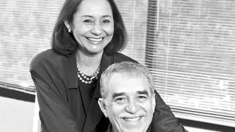 García Márquez y Mercedes Barcha -en la imagen- permanecieron juntos hasta el día del fallecimiento del novelista en Ciudad de México, el 17 de abril de 2014. (@alefrausto)