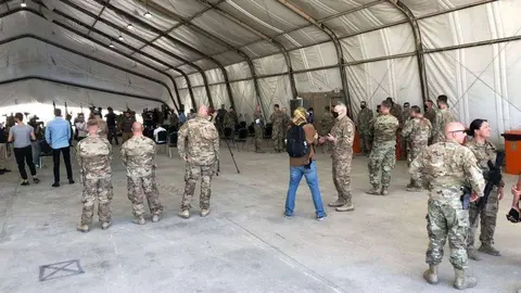 Una base de Estados Unidos al norte de Bagdad. (Al Arabiya)