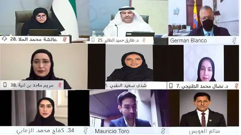 Una imagen de participantes del Comité Emiratí Colombiano. (WAM)