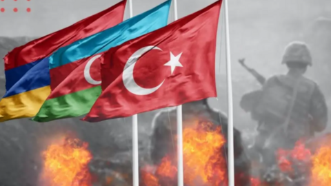 Una imagen de las banderas de los países en conflicto. (Al Arabiya)