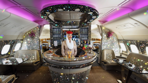 El salón del A380 'Diamond' de Emirates. (Twitter)