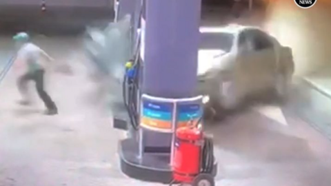 Una captura de pantalla del vídeo del choque difundido.