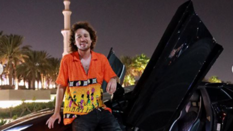  El mexicano en Dubai junto al Lamborghini Aventador 2020 alquilado. (Instagram)