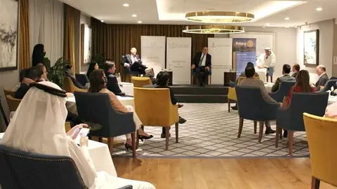 Desarrollo del encuentro organizado por el Círculo Abrahámico de Negocios en el Capital Club de Dubai. (EL CORREO)