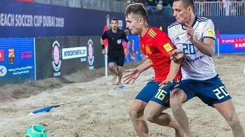 Jugada de un encuentro España-Rusia en Dubai. (Instagram)