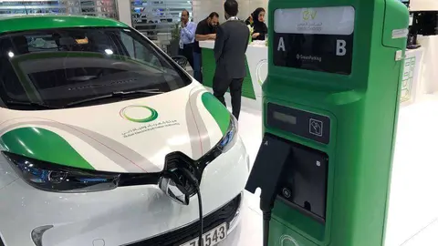 Una estación de recarga de DEWA.