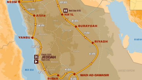 Recorrido del Dákar 2021.