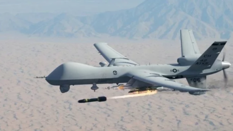 A modo ilustrativo un dron RQ 9 - Reaper en acción.
