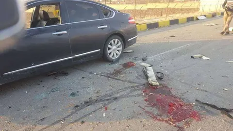 Una imagen publicada por la agencia Fars del lugar del asesinato.