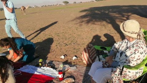 Una acampada en Emiratos Árabes anterior al coronavirus. (EL CORREO)