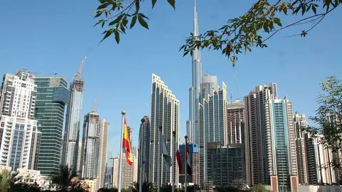 Vistas del Burj Khalifa desde la terraza del restaurante 'Deseo'. (EL CORREO)