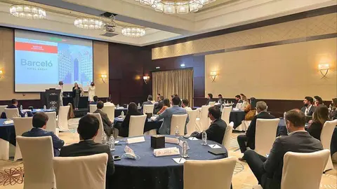 Perspectiva general del desayuno de bievenida a nuevos miembros desarrollado por el Spanish Business Council en Dubai. (EL CORREO)