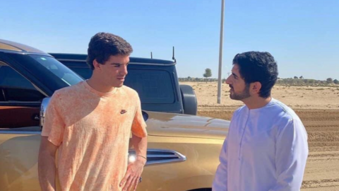 Juan Lebrón junto al príncipe heredero de Dubai. (Twitter)