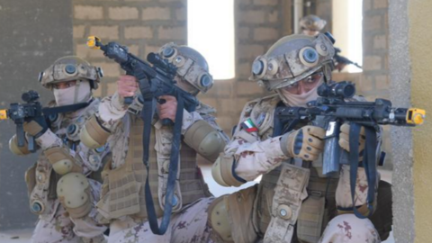 El Ministerio de Defensa de EAU difundió imágenes de las maniobras.