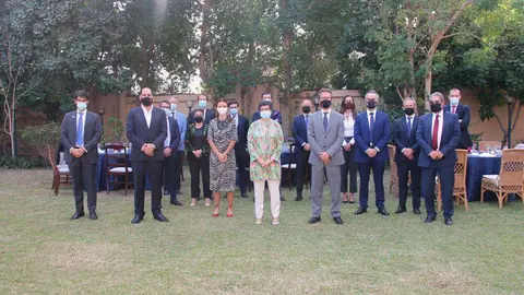 Encuentro entre la ministra de Exteriores de España y miembros del Spanish Business Council. (EL CORREO)