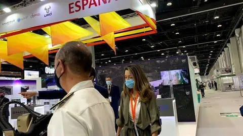Una imagen del pabellón de España en IDEX 2021 de Abu Dhabi. (EL CORREO)