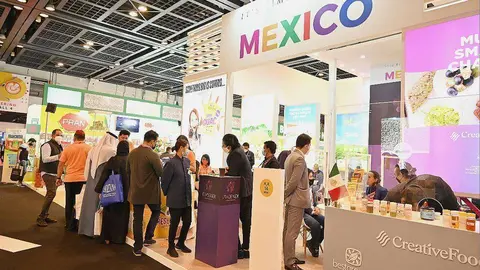 Concurrido Pabellón de México en la Gulfood 2021, celebrada en Dubai. (EL CORREO)