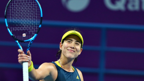 Muguruza en Doha este martes. (Twitter)