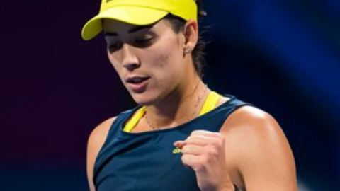 La tenista española este viernes en Dubai. (Twitter)