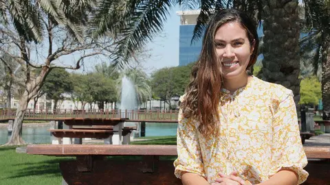 Carolina Lozada, en la Ciudad Humanitaria Internacional de Dubai. (EL CORREO)
