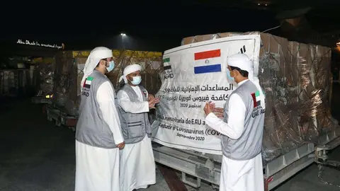 Ayuda médica enviada desde EAU a Paraguay en septiembre de 2020. (WAM)