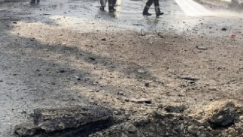 Una imagen de Twitter del lugar de la explosión.