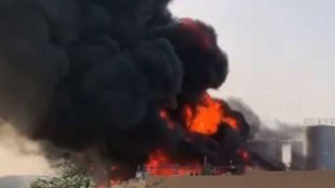 Una imagen de Twitter del incendio.