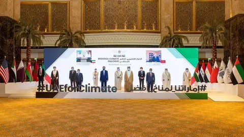 Líderes internacionales en el Diálogo Regional para la Acción Climática de EAU. (WAM) 