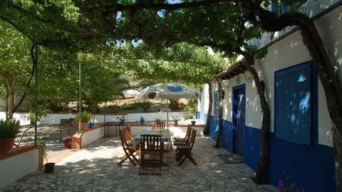 El emparrado que da entrada a la Casería El Pozo desprende todo el sabor de las casas de campo andaluzas. (Casería el Pozo)