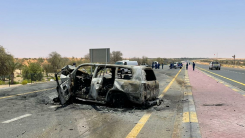 Una imagen del accidente difundida por la Policía de Abu Dhabi.