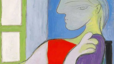 Detalle de 'Femme assise près d'une fenêtre', obra de Picasso que Christie's estima alcanzará los 55 millones de dólares en la subasta del próximo 11 de mayo. (EFE/Christie's)