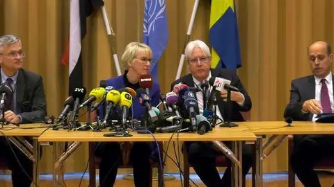 El enviado de la ONU, Martin Griffiths, lidera las conversaciones de paz para Yemen en Suecia. (ONU)