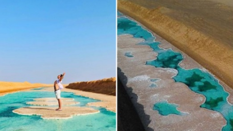 Lagos salados y duna fósil de Abu Dhabi. (Fuente externa)