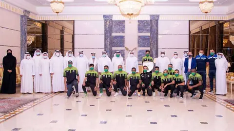 El equipo de fútbol del Al Orouba Club de Fujairah. (WAM)