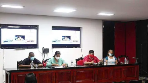 Conferencia de prensa en la que se dio a conocer la aspiración de Santiago de Cuba a ser declarada declarada por la UNESCO Ciudad Creativa en la Música. (Sergio Martínez)