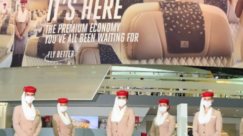 Stand de Emirates Airline en la Arabian Travel de Dubai. (Emirates)