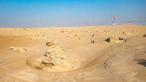 Dunas fósiles en el emirato de Abu Dhabi. (WAM)